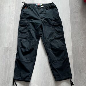 EMPYRE BLACK CARGO PANTS FLAT FRONT MILITARY DROP CROTCH MENS 30